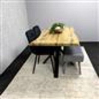 Kosy Koala Dining Table Set with 2 black Velvet Chairs and 1 Grey Bench Dining Room Furniture Set