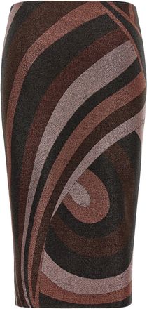 Emilio Pucci Iride Geometric Metallic Lurex Skirt