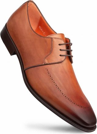 Mezlan Mens Apron Toe Derby Shoes In Cognac