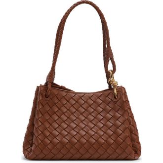 Bottega Veneta Small Parachute Intrecciato Leather Shoulder Bag in 2387 Tannin-Muse Brass at Nordstrom