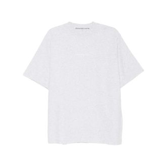 Alexander Wang Logo Print Tee - Dames - Tops - Grijs - Maat: L Katoen
