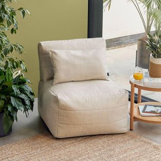 Icon Brand Noa Bean Bag Recliner, Outdoor Woven Natural