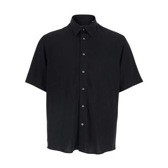 low brand Short Sleeve Shirts, male, Black, Size: 2XL Fluid Viscose Shirt