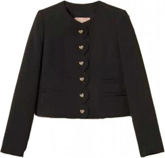 Twinset 262Tp 2040 Blazer - Dames - Zomerjassen - Zwart - M - Leer - Jassen