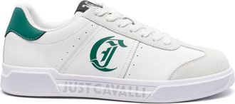 Just Cavalli logo-print leather sneakers - men - Fabric/Rubber/Calf Leather - 41 - White