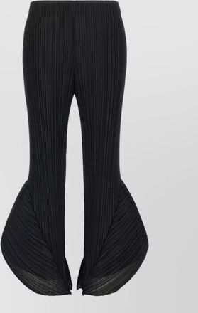 Pleats Please Issey Miyake skyline flared hem trousers pleated design