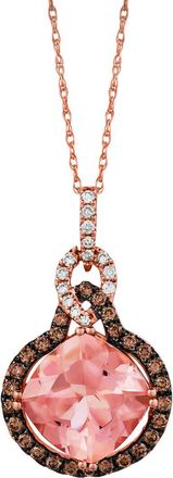 Le Vian Nude Palette 14K Rose Gold 3.31 Ct. Tw. Diamond & Morganite Pendant Necklace