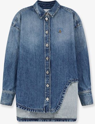 The Attico Camicia Bomber in blue denim - THE ATTICO - gender_Woman