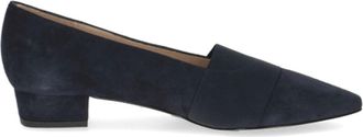 Peter Kaiser Blue Pointed Toe Low Block Heel Leather Dress Pumps