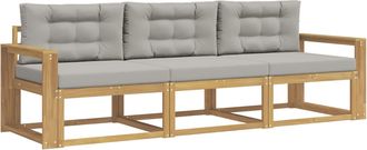 vidaXL Conjunto De Sof&aacute;s De Exterior 3 Uds. Blanco Y Gris Claro Vidaxl