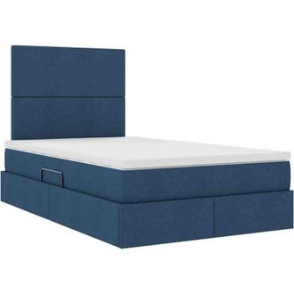 vidaXL Storage Bed with Mattress Blue 120 x 200 cm Faux Leather vidaXL