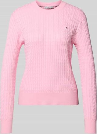 Tommy Hilfiger Slim Fit Pullover aus reiner Baumwolle in Rosa, Gr&ouml;&szlig;e XL