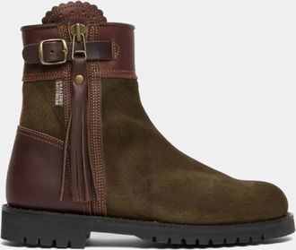 Penelope Chilvers Womens Inclement Cropped Tassel Boot In Seawood/conker