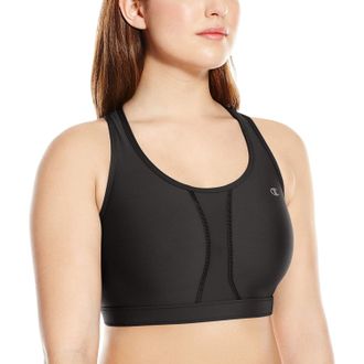 Champion Womens Plus-Size Vented Compression Sports Bra, Black, XX-Large