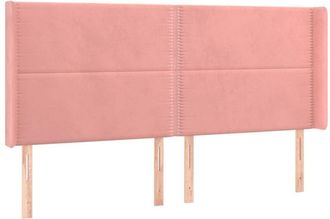 vidaXL Cabecero Con Led De Terciopelo Rosa 203x16x118/128 Cm Vidaxl