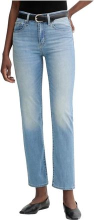 Levi's 724 High Rise Straight Jeans - Dames - Regular Fit Jeans - Blauw - W28 L32 - Katoen - Jeans