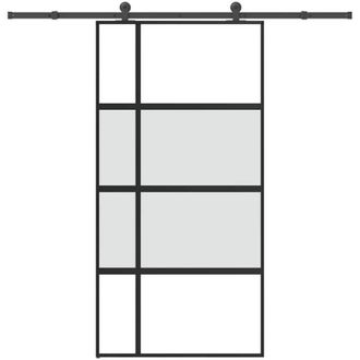 vidaXL Puerta Corredera Herrajes 1025x205 Cm Vidrio Templado Aluminio