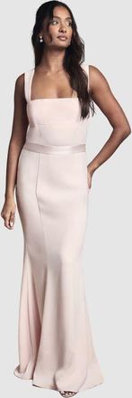 Coast Square Neck Satin Maxi Dress in Blush at Nordstrom, Size 10