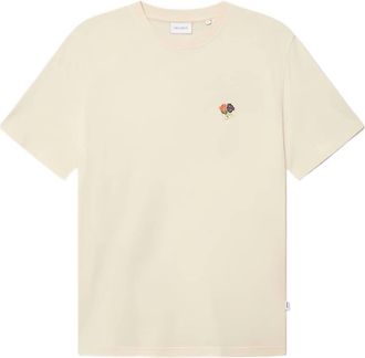 Les Deux Mens Felipe Crew Neck Patch Tee In Ivory