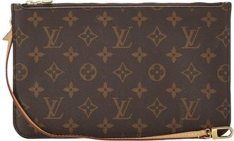 Louis Vuitton Brown Monogram Coated Canvas Neverfull Pouch Nm Mm (Authentic Pre-Loved)