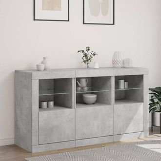 Berkfield Home Sideboard with LED Lights Concrete Grey 123x37x67 cm | Size: 123 x 37 x 67 cm