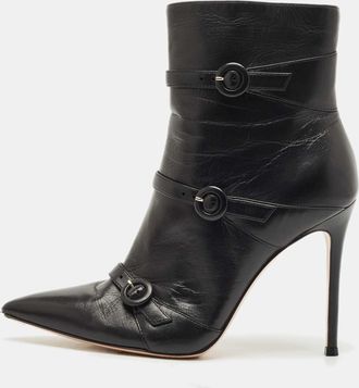 Gianvito Rossi Black Leather Ankle Length Boots