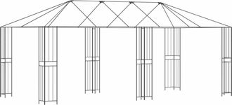 vidaXL Estructura De Gazebo Sin Tela De Gazebo 6 X 3 M Negro Acero Vidaxl