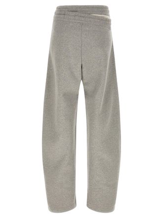 The Attico Double Asymmetrical Waist Cotton Joggers - Gray
