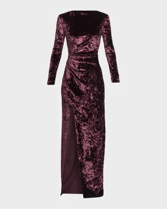 Sally Lapointe Velvet Ruched Gown
