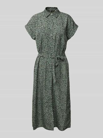 Only Flie&szlig;endes Hemdblusenkleid mit Allover-Muster Modell Hannover in Schilf, Gr&ouml;&szlig;e 34