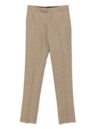 Thom Browne checked straight-leg trousers - men - Wool/Polyester/Cotton/Cupro - 1 - Neutrals