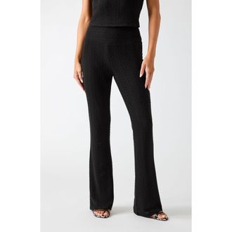 Guess Joey Knit Flare Pants in Black/Black at Nordstrom, Size X-Small X 32