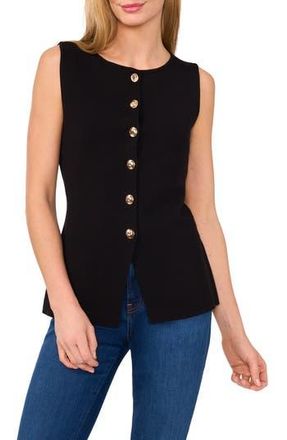 Ted Baker Sleeveless Button-Up Shirt in Rich Black at Nordstrom Rack, Size X-Small