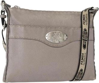 Fendi Pre-owned Vintage Cross Body Bag - Dames - Vintage Schoudertas - Grijs - ONE Size - Leer - Vintage