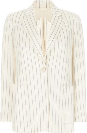 Max Mara Jadi Blazer - Dames - Blazers - Wit - S - Katoen - Jassen