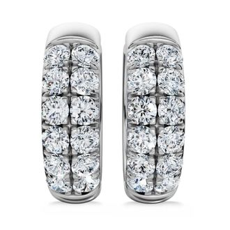 Pompeii3 5/8Ct Diamond Hoops 10k Gold Earrings Lab Grown 1/2 tall