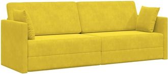 vidaXL Floor Sofa Bed Yellow 213 x 76 x 77 cm Velvet Vidaxl