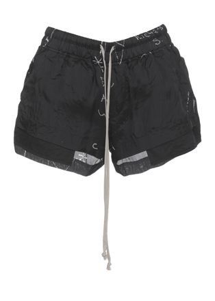 Rick Owens Black Fog Boxers Viscose Shorts