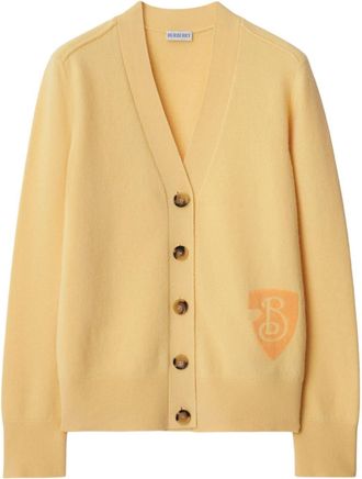 Burberry B Shield knitted cardigan - women - Alpaca Wool/Wool - S - Neutrals