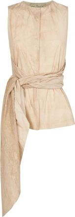 Cortana Sleeveless Top - Dames - Tops zonder mouwen - Beige - S - Leer - Tops