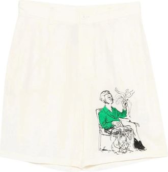 KidSuper Studios Fur Shorts - Heren - Korte Broeken - Beige - XL - Leer - Korte Broeken