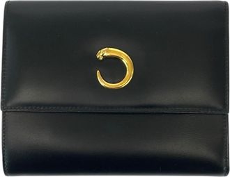 Cartier Black Leather Wallet (Tri-Fold) (Pre-Owned)