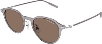 Montblanc MB0355S Asian Fit 012 Mens Sunglasses Grey Size 49