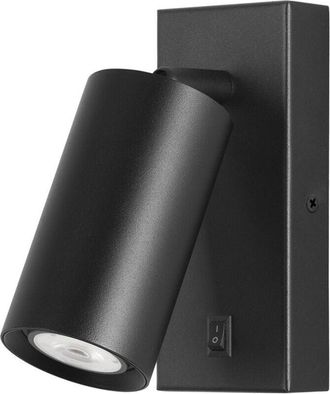 Forlight Era Aplique De Pared Para Dormitorio Gu10. Luz De Lectura De Dise&ntilde;o Minimalista Con Interruptor On-off En La Base. Color Negro