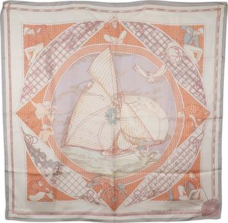 Herm&egrave;s Pre-owned Hermes Voyage Au Long Cours Silk Scarf 90 Ladies G8037QA0S59CWK2J