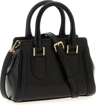 Alexander McQueen Womens Birdee Top Handle Bag Black Calfskin Leather