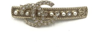 Chanel Crystal Pearl CC Hair Womens Clip (Pre-Owned)