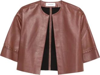 Yves Salomon Brown Round Neck Jacket