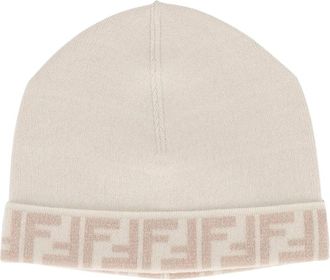 Fendi Beanie FF Reversibile - unisex - Hoeden - Beige - L - Accessoires