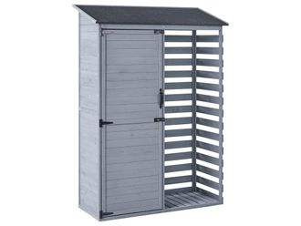 Beliani Cobertizo para herramientas 130 cm 57 cm Gris